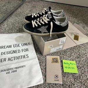 Golden Goose Super-Star Classic with Spur black & Silver 37 New